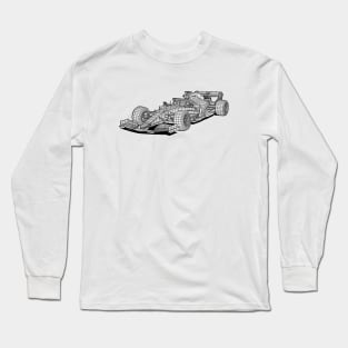 Formula 1 Car Blueprint Sketch Art Long Sleeve T-Shirt